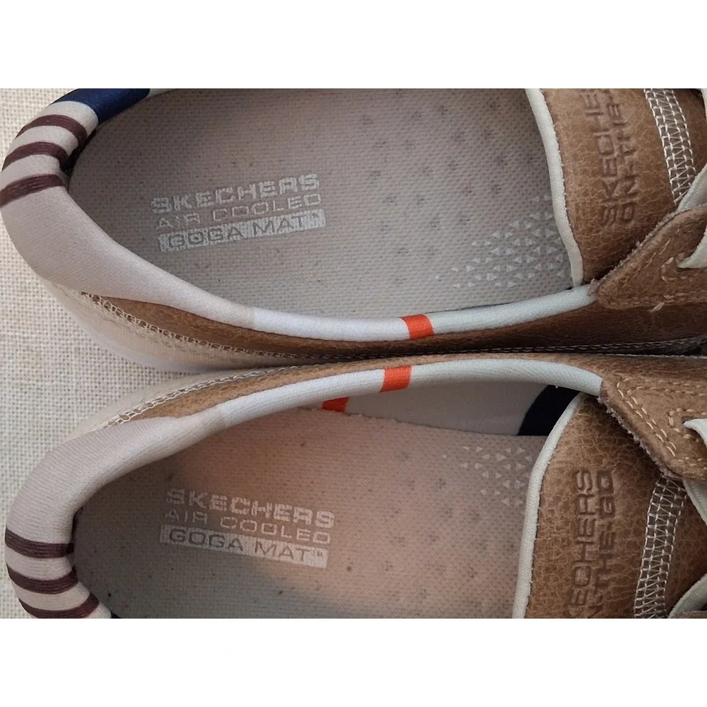 Skechers On-The-Go Boat Shoes Natural Beige Brown Loafers 136070 Mens 9